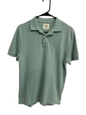 J.Crew Medium Mens Green Cotton Classic Fit Polo Shirt  Collegiate Scholarcore